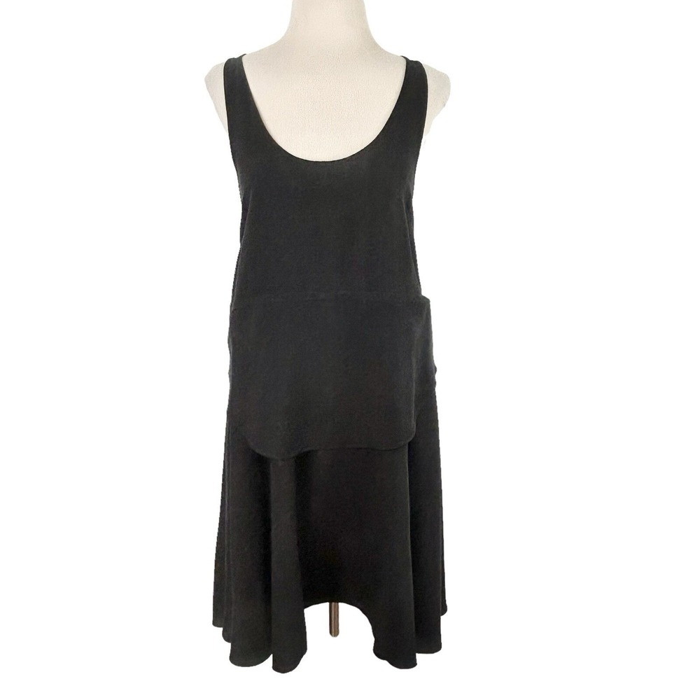 DEREK LAM 1OC Athleta Black Tiered DRESS Small Tank Nolita Boho Goth Artsy